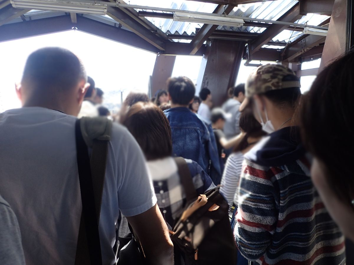 GWゴンドラ内は大混雑