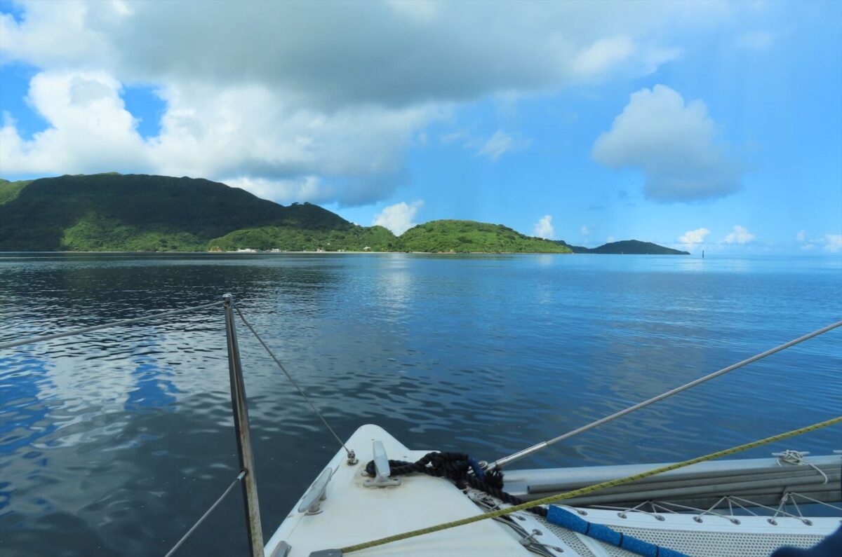 ヨットの上から